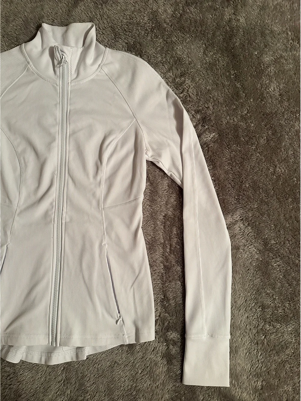 90 DEGREE BY REFLEX Vortex Ribbed Legend Jacket  Crisp White